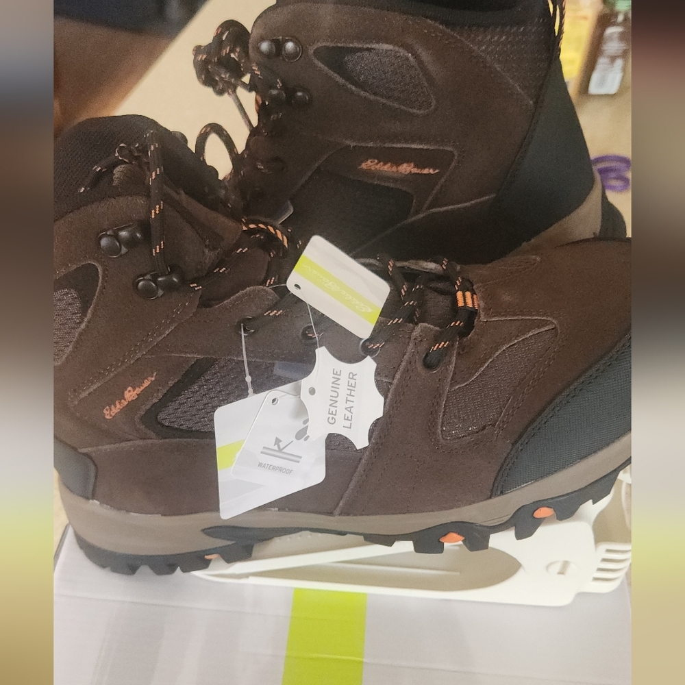 Eddie Bauer Men's Dark Brown Leather Boots